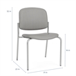 Lesro Vancouver Armless Reception Chair with Casters in Gray (Set of 2)