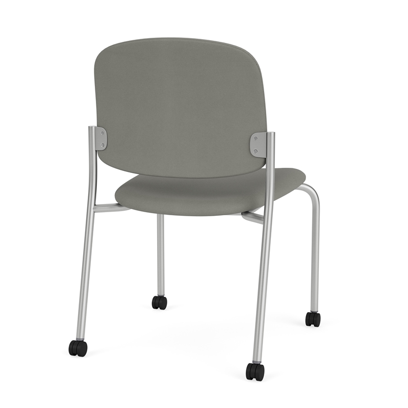 Lesro Vancouver Armless Reception Chair with Casters in Gray (Set of 2)