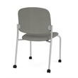 Lesro Vancouver Armless Reception Chair with Casters in Gray (Set of 2)