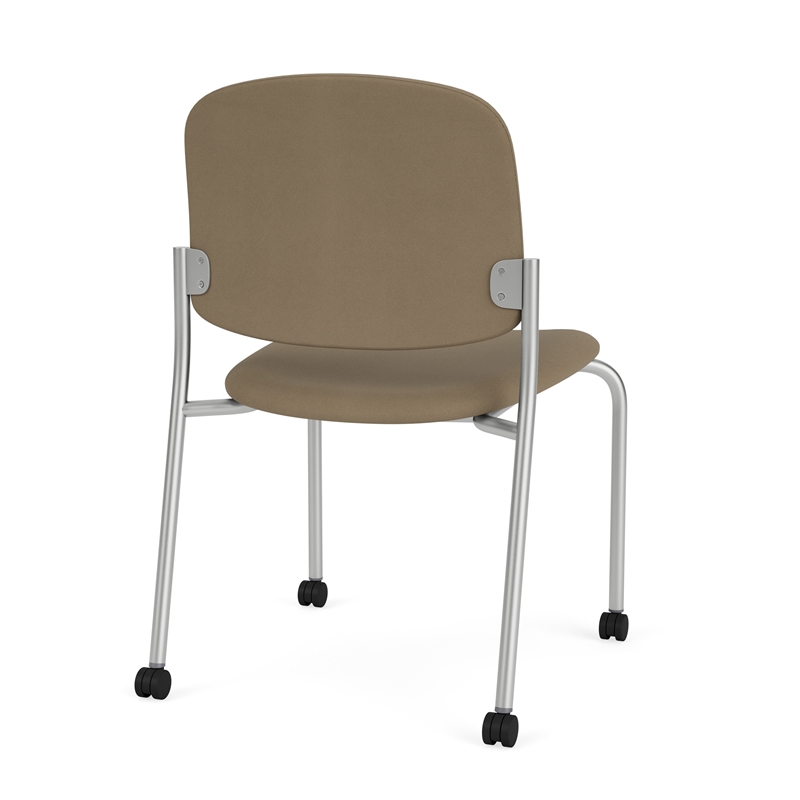 Lesro Vancouver Armless Reception Chair with Casters in Brown (Set of 2)