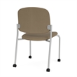 Lesro Vancouver Armless Reception Chair with Casters in Brown (Set of 2)