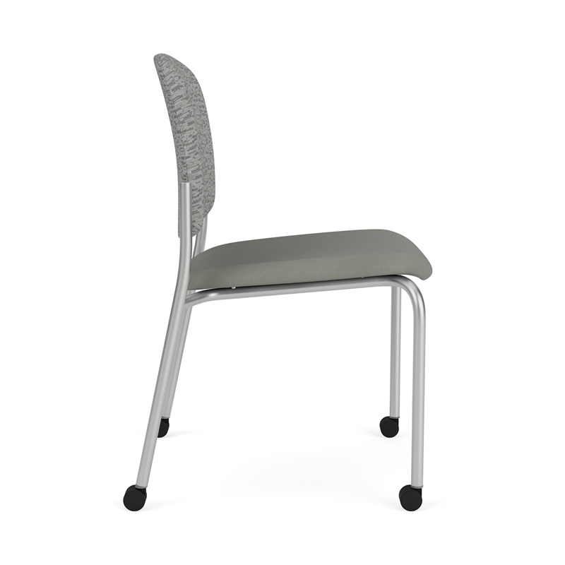 Lesro Vancouver Armless Reception Chair with Casters in Gray (Set of 2)
