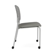 Lesro Vancouver Armless Reception Chair with Casters in Gray (Set of 2)