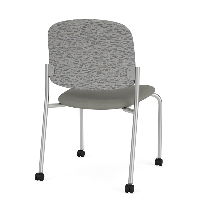 Lesro Vancouver Armless Reception Chair with Casters in Gray (Set of 2)