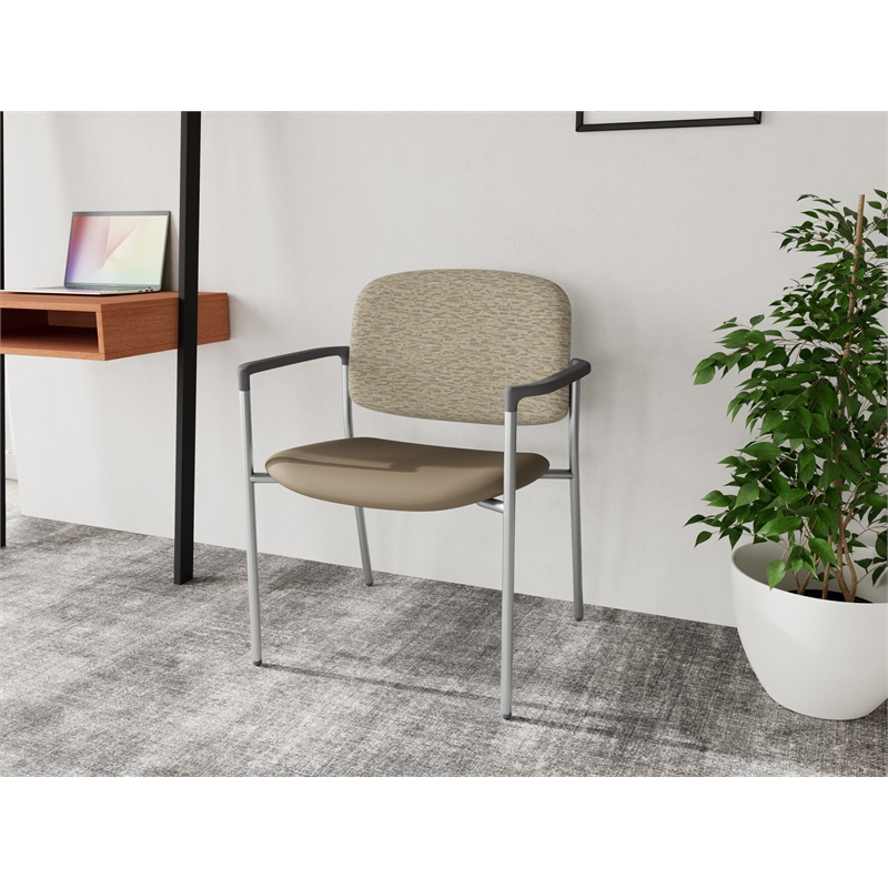 Lesro Vancouver Wide Upholstered Reception Guest Chair in Brown (Set of 2)