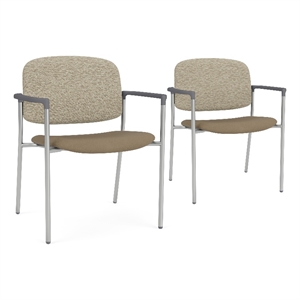 Lesro Vancouver Wide Upholstered Reception Guest Chair in Brown (Set of 2)