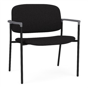 Lesro Vancouver Bariatric Upholstered Reception Chair Steel Frame in Black