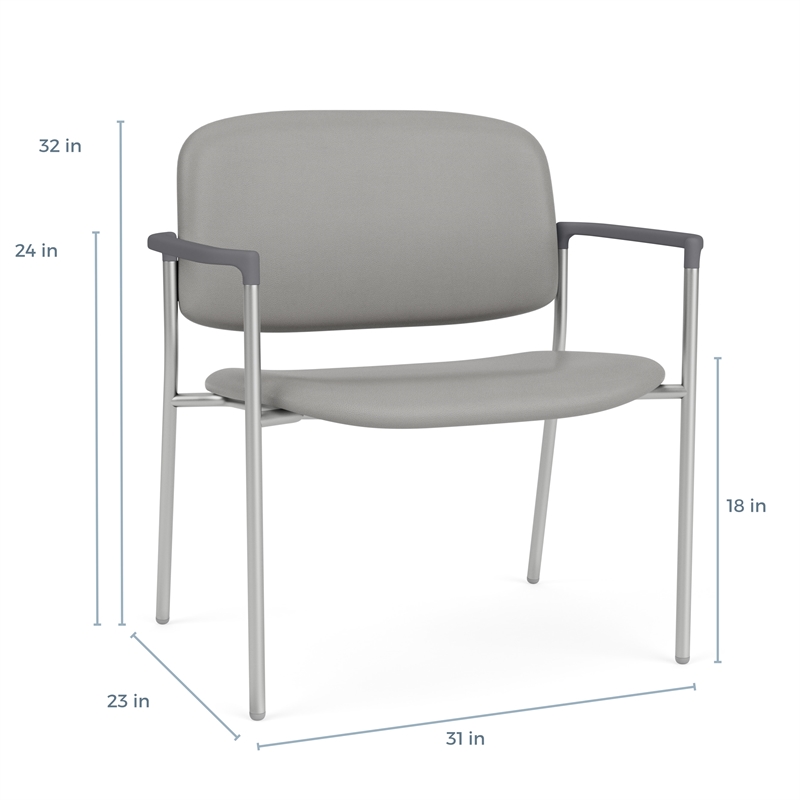 Lesro Vancouver Bariatric Upholstered Reception Chair Steel Frame in Blue