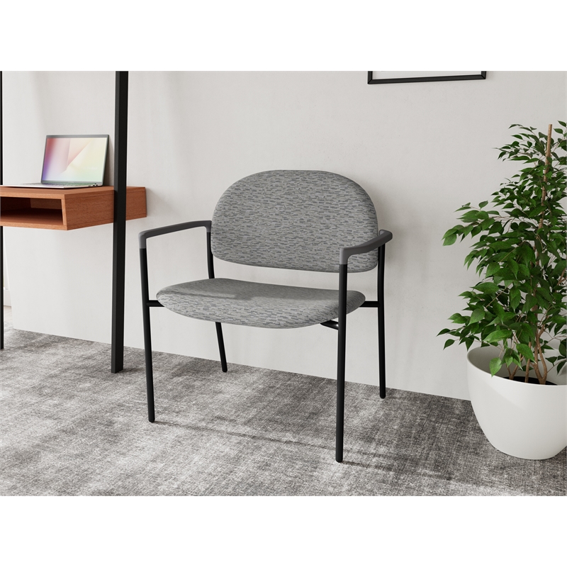 Lesro Vancouver Bariatric Upholstered Reception Chair Steel Frame in Gray