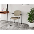Lesro Vancouver Upholstered Reception Chair with Caster in Brown (Set of 2)