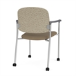 Lesro Vancouver Upholstered Reception Chair with Caster in Brown (Set of 2)