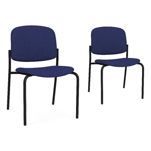 Lesro Vancouver Armless Upholstered Reception Chair in Blue (Set of 2)