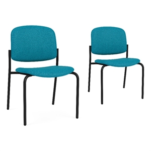 Lesro Vancouver Armless Upholstered Reception Chair in Teal (Set of 2)