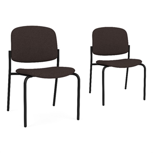 Lesro Vancouver Armless Upholstered Reception Chair in Brown (Set of 2)