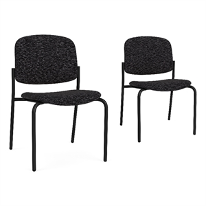Lesro Vancouver Armless Upholstered Reception Chair in Black (Set of 2)