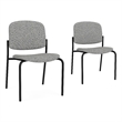 Lesro Vancouver Armless Upholstered Reception Chair in Gray (Set of 2)