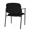 Lesro Vancouver Wide Upholstered Reception Guest Chair in Black (Set of 2)