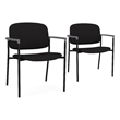 Lesro Vancouver Wide Upholstered Reception Guest Chair in Black (Set of 2)