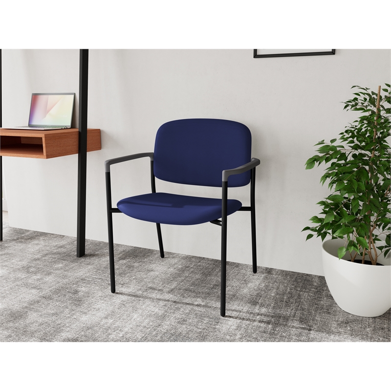 Lesro Vancouver Wide Upholstered Reception Guest Chair in Blue (Set of 2)