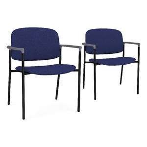 Lesro Vancouver Wide Upholstered Reception Guest Chair in Blue (Set of 2)