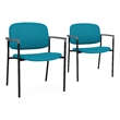Lesro Vancouver Wide Upholstered Reception Guest Chair in Teal (Set of 2)