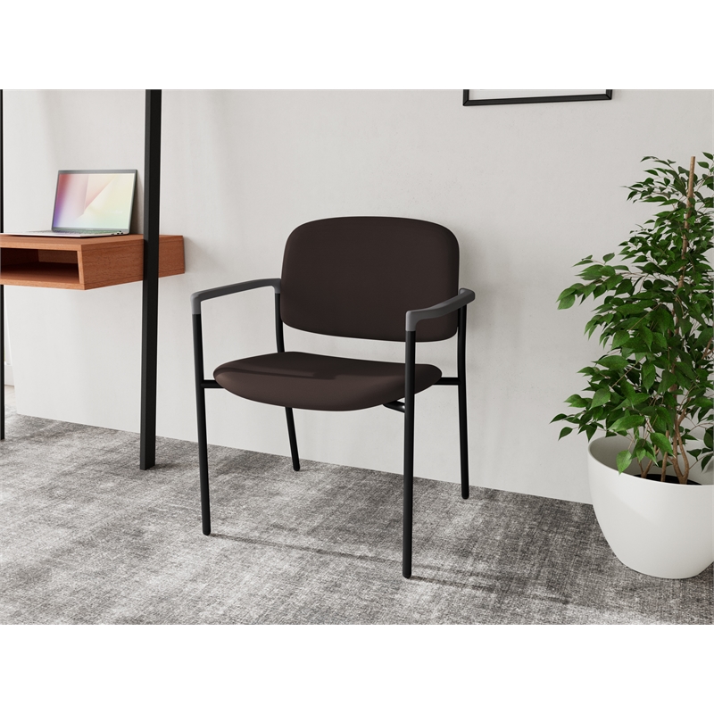 Lesro Vancouver Wide Upholstered Reception Guest Chair in Brown (Set of 2)
