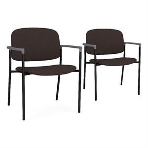 Lesro Vancouver Wide Upholstered Reception Guest Chair in Brown (Set of 2)