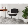 Lesro Vancouver Wide Upholstered Reception Guest Chair in Black (Set of 2)