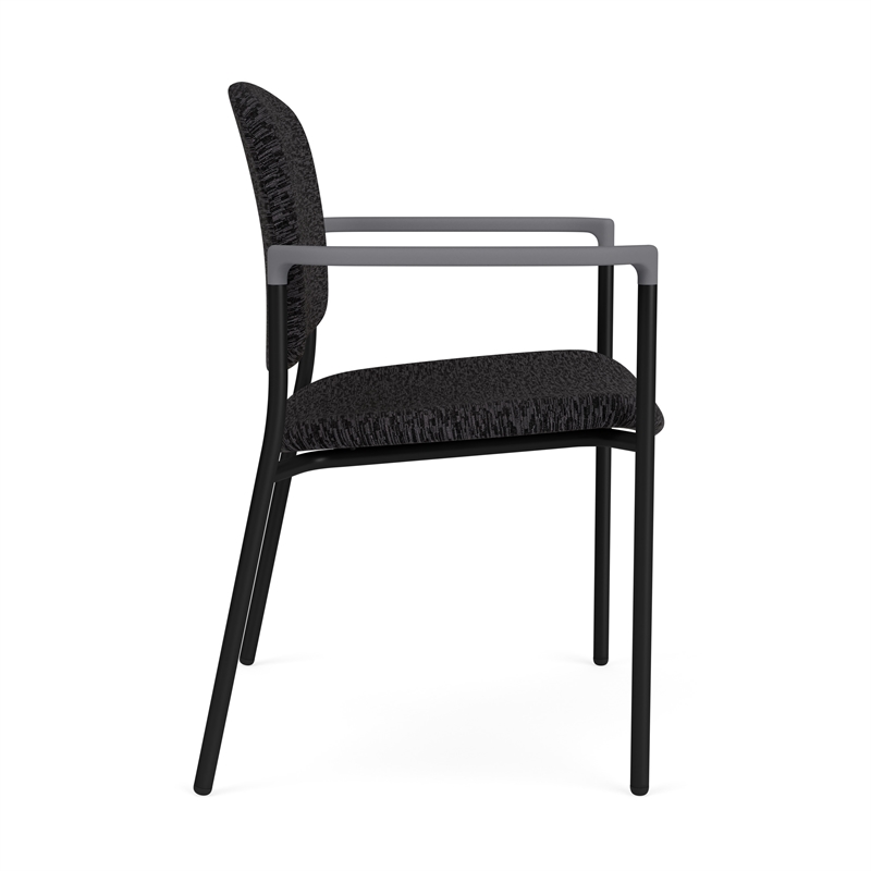 Lesro Vancouver Wide Upholstered Reception Guest Chair in Black (Set of 2)
