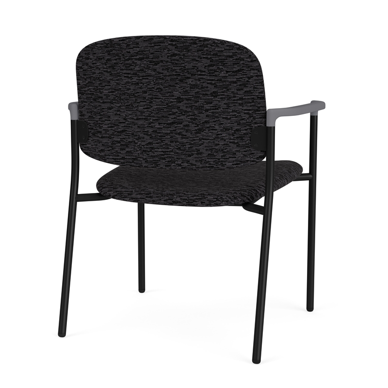 Lesro Vancouver Wide Upholstered Reception Guest Chair in Black (Set of 2)