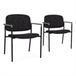 Lesro Vancouver Wide Upholstered Reception Guest Chair in Black (Set of 2)