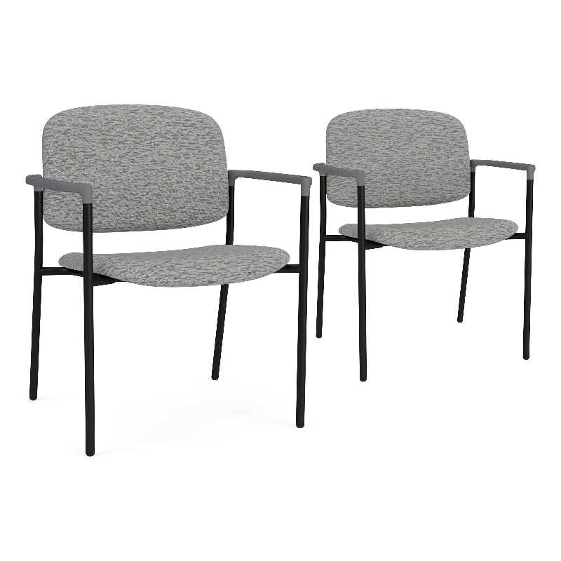 Lesro Vancouver Wide Upholstered Reception Guest Chair in Gray (Set of 2)