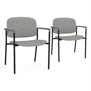 Lesro Vancouver Wide Upholstered Reception Guest Chair in Gray (Set of 2)