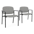 Lesro Vancouver Wide Upholstered Reception Guest Chair in Gray (Set of 2)