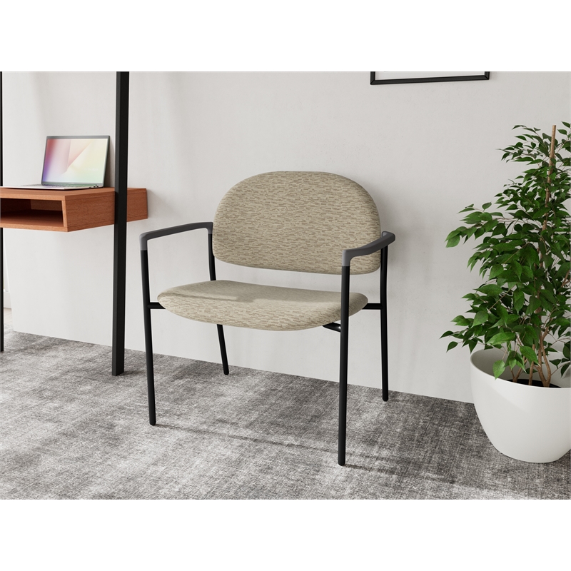 Lesro Vancouver Bariatric Upholstered Reception Chair Steel Frame in Beige