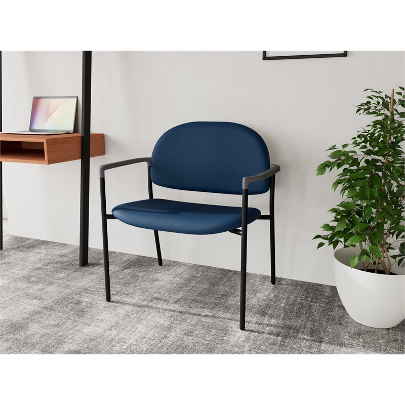 Lesro Vancouver Bariatric Upholstered Reception Chair Steel Frame in Blue