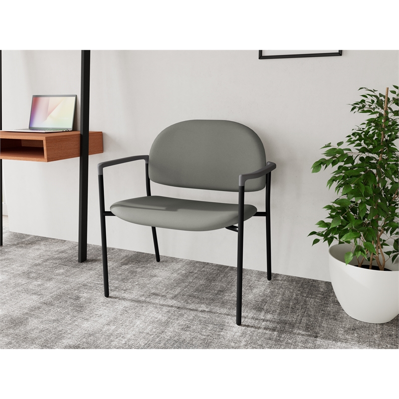Lesro Vancouver Bariatric Upholstered Reception Chair Steel Frame in Gray