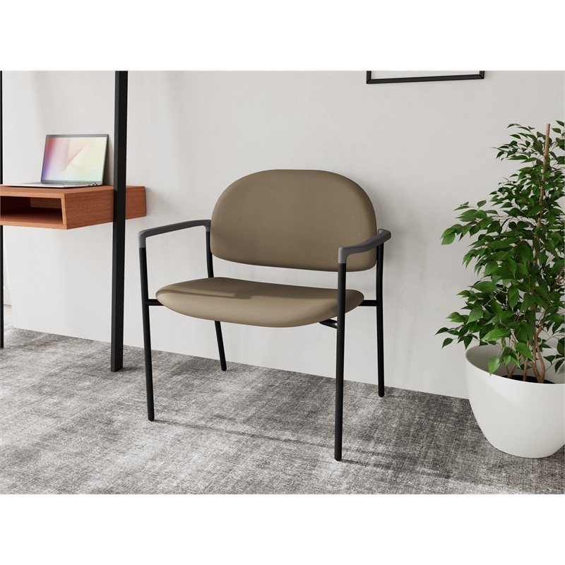 Lesro Vancouver Bariatric Upholstered Reception Chair Steel Frame in Brown