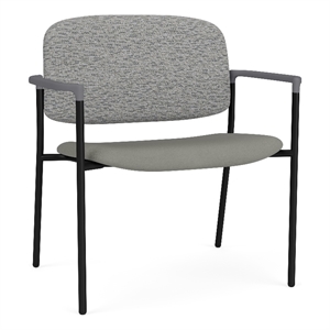 Lesro Vancouver Bariatric Upholstered Reception Chair Steel Frame in Gray