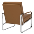 Studio Designs Home Allure Blended Leather Accent Arm Chair in Caramel Brown