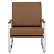 Studio Designs Home Allure Blended Leather Accent Arm Chair in Caramel Brown