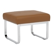Studio Designs Home Allure Blended Leather Ottoman in Caramel Brown