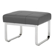 Studio Designs Home Allure Blended Leather Ottoman in Smoke Gray