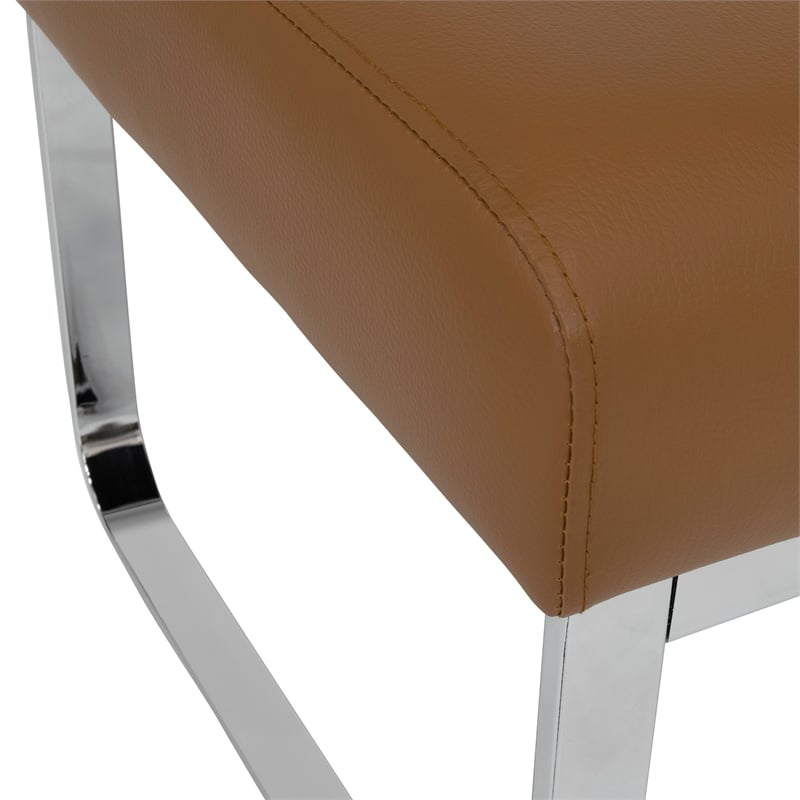Studio Designs Home Allure 2-Piece Accent Chair and Ottoman Set in Caramel Brown