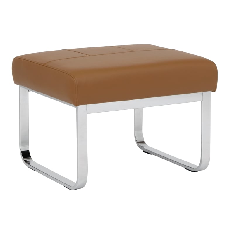 Studio Designs Home Allure 2-Piece Accent Chair and Ottoman Set in Caramel Brown