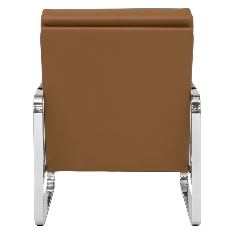 Studio Designs Home Allure 2-Piece Accent Chair and Ottoman Set in Caramel Brown