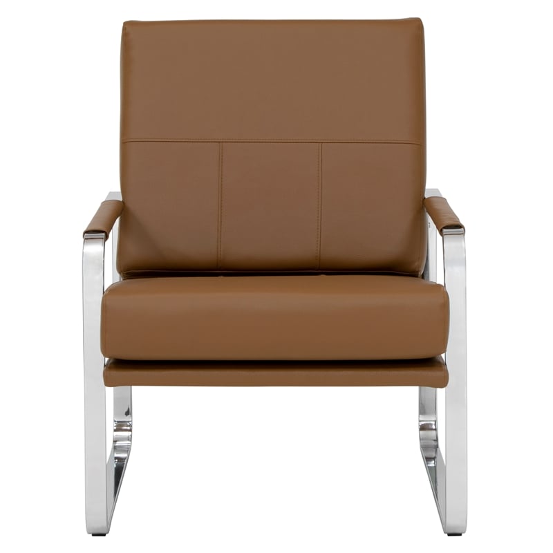 Studio Designs Home Allure 2-Piece Accent Chair and Ottoman Set in Caramel Brown