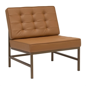 studio designs home ashlar modern blended leather accent chair in caramel brown