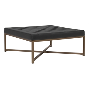 studio designs home camber modern leather cocktail ottoman in black