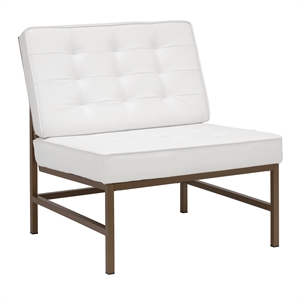studio designs home ashlar modern blended leather accent chair in white